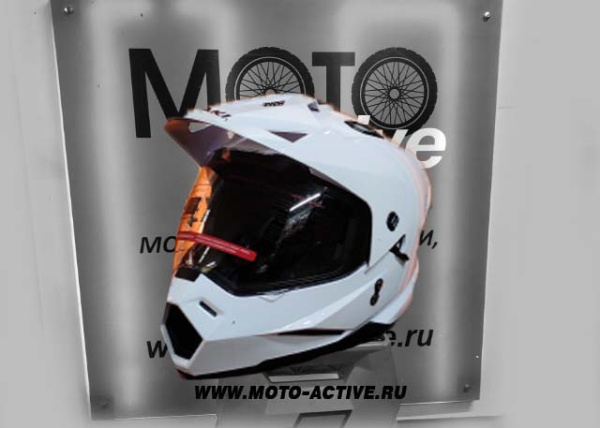 Шлем (мотард) Ataki JK802 Solid, белый глянцевый